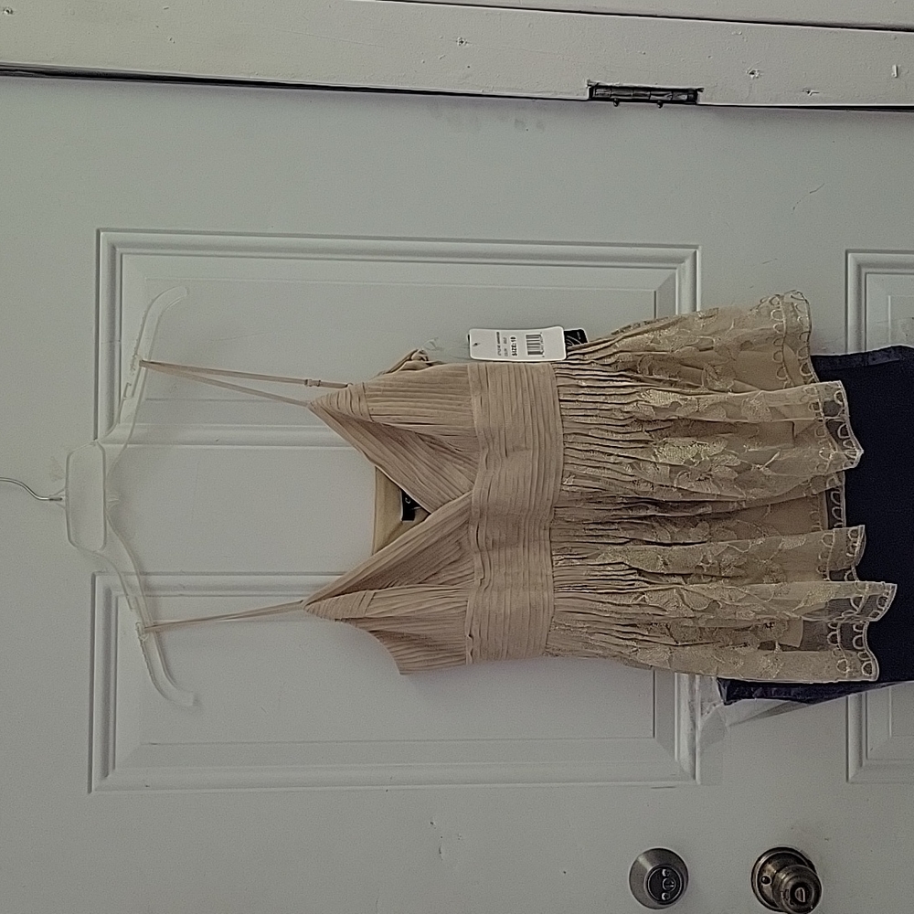 Tan woven tank